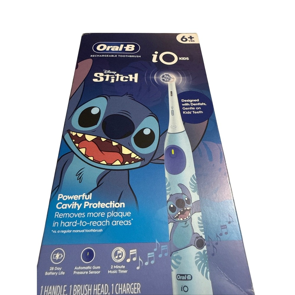 Oral-B iO Kids Electric Toothbrush Disney Stitch Rechargeable Blue Ages 6+